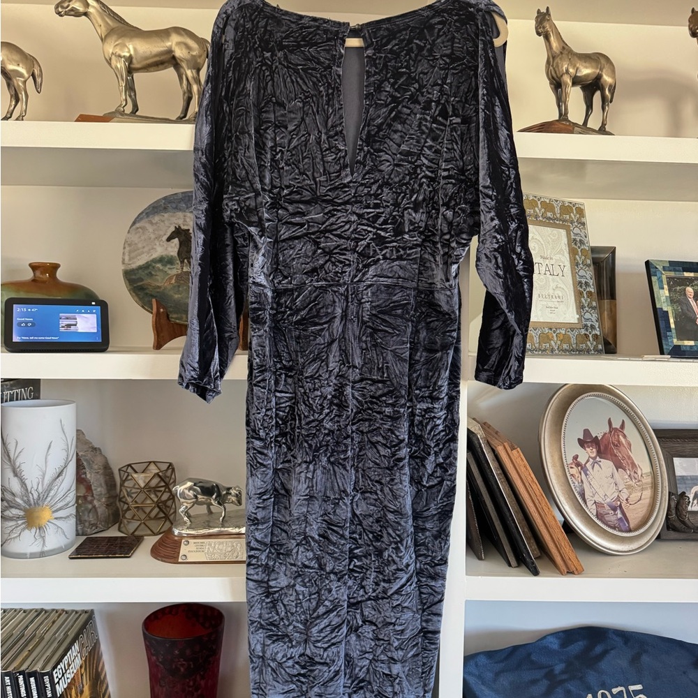 Crushed Velvet Purple Blue Dress by ASOS - Picture 2 of 9